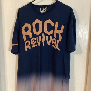Rock Revival Men's Tee Size XXL Navy Blue T-Shirt USA Made Top